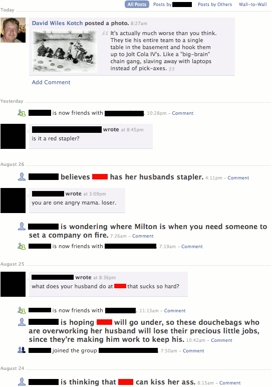 screen capture of whining on facebook
